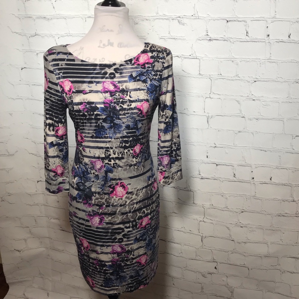 ABS by Allen Schwartz Orchard Print Jersey Dress.